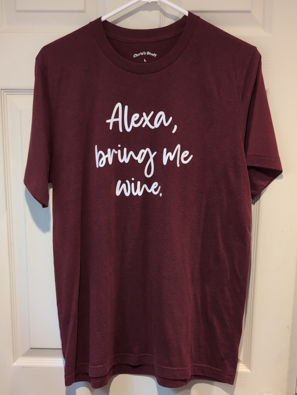 Alexa, Bring Me Wine Maroon Long Sleeve Tee
